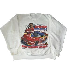 Vintage‎ 1998 Ernie Irvan 36 Skittles NASCAR Sweatshirt Mens White Racing READ